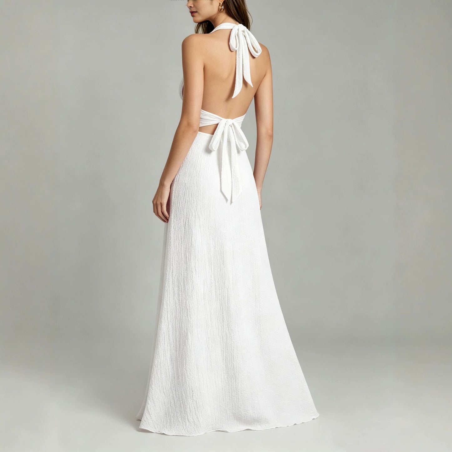 Temperament Elegant Light Luxury Backless Halter Dress