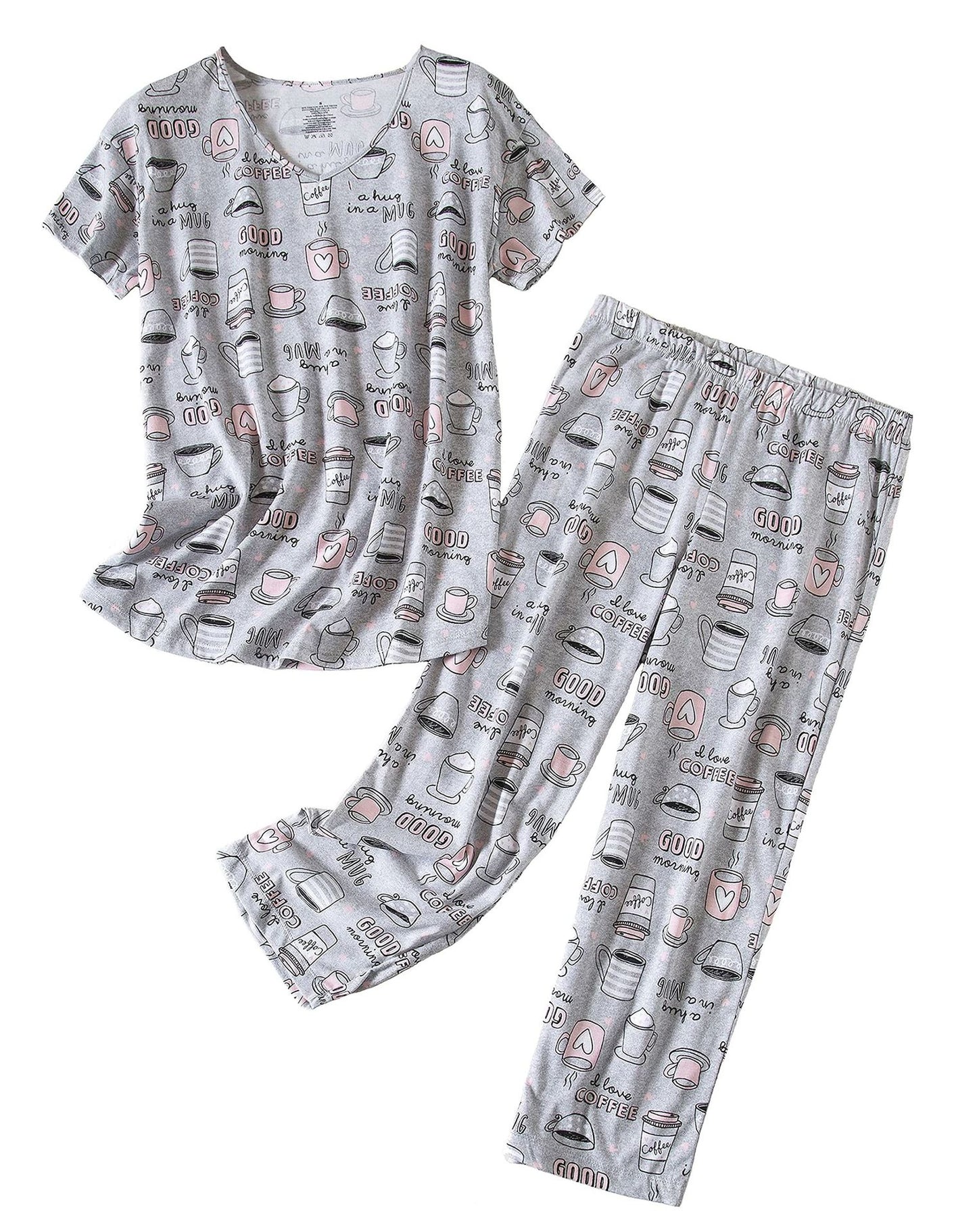 Women's Short-sleeved Cropped Knitted Cotton Home Wear Fashion Casual Suit