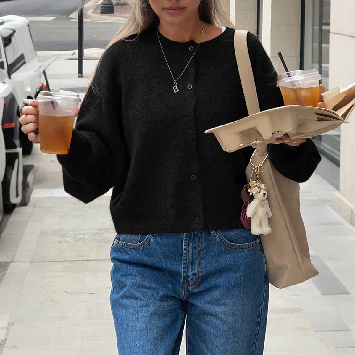 Women's Casual Simple Style Long-sleeved Woolen Tops