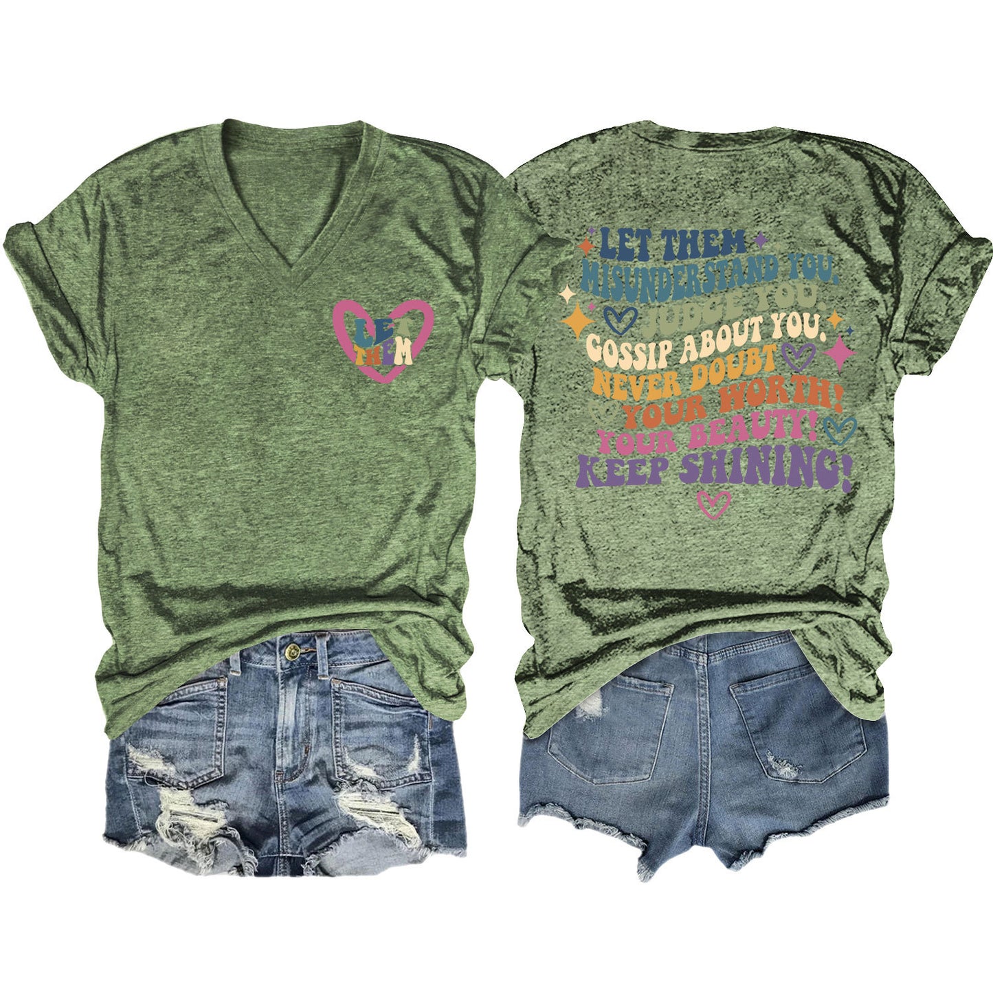Women's Funny Letter Elegant T-shirt Duplex Printing Blouses