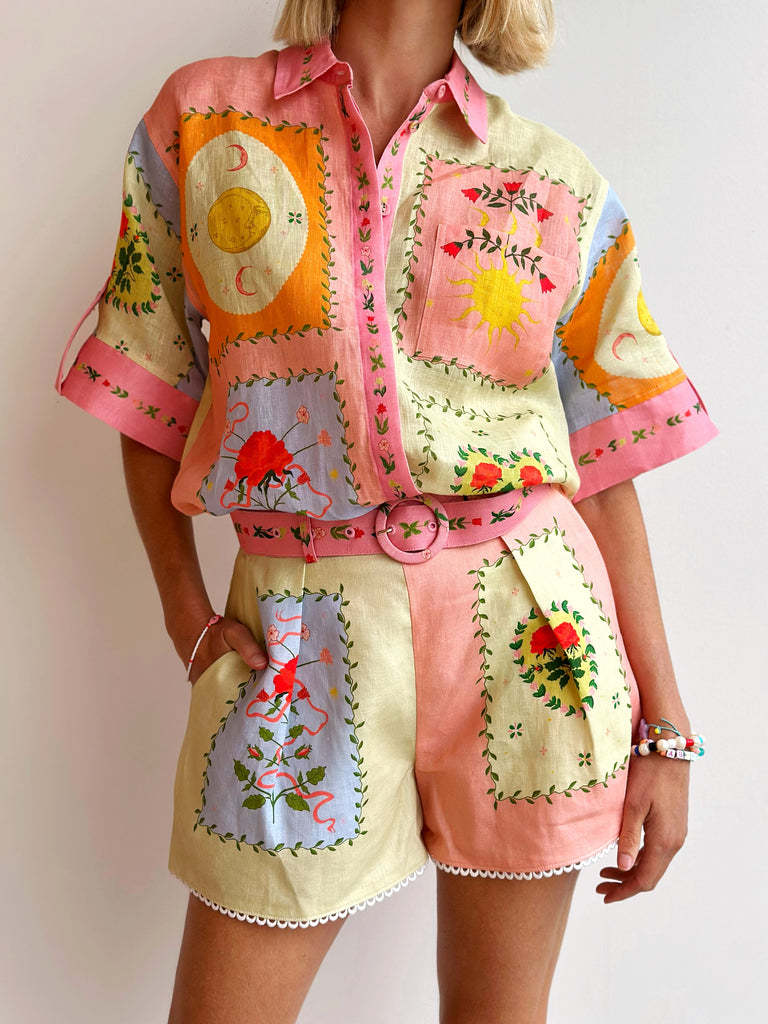 Attractive Casual Fashion Linen Temperament Shirt Suits