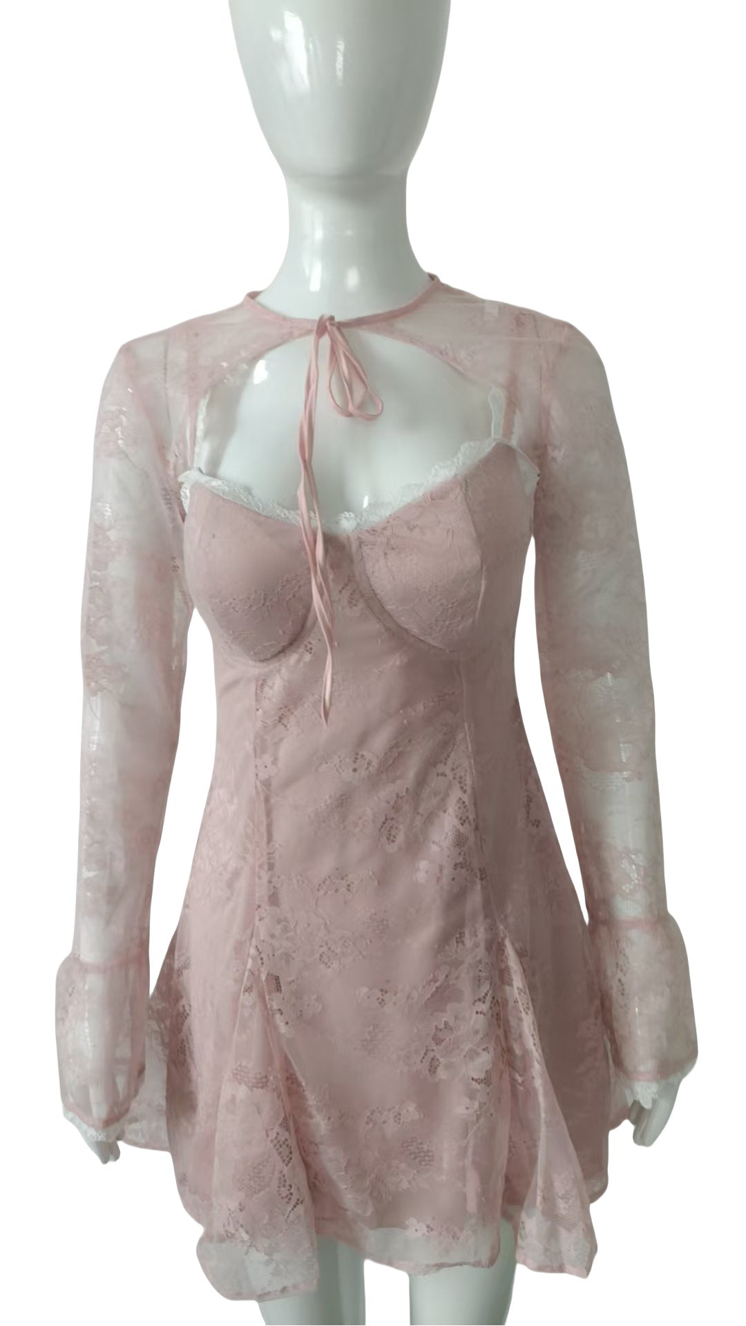 Women's Lace Bell-bottom Long Sleeve A- Line Skirts