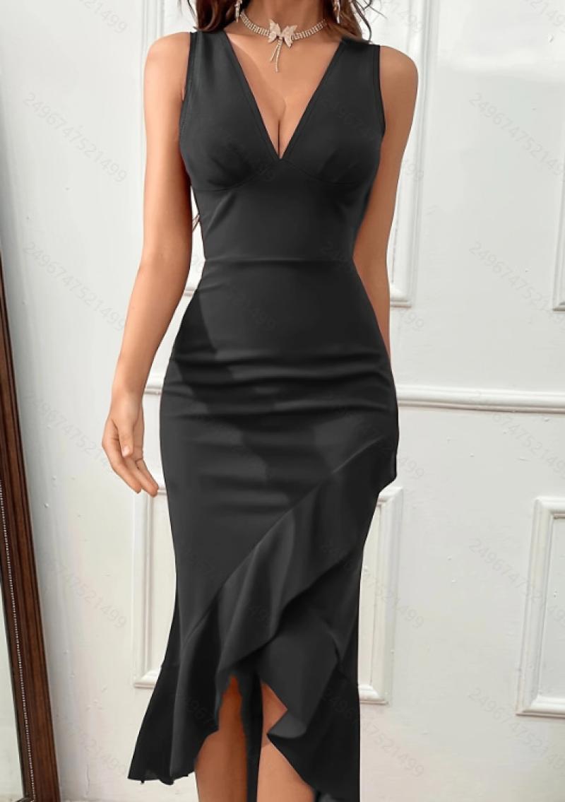 Women's Sheath Swallowtail Sexy Split Ruffled Formal Dress