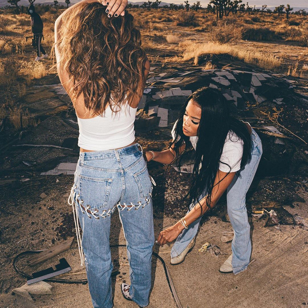 Women's Sexy Loose Fatty Oversized Trousers Casual Jeans