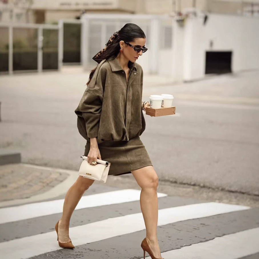 Women's Fashion Bomber Batwing Sleeve Zipper Casual Jackets