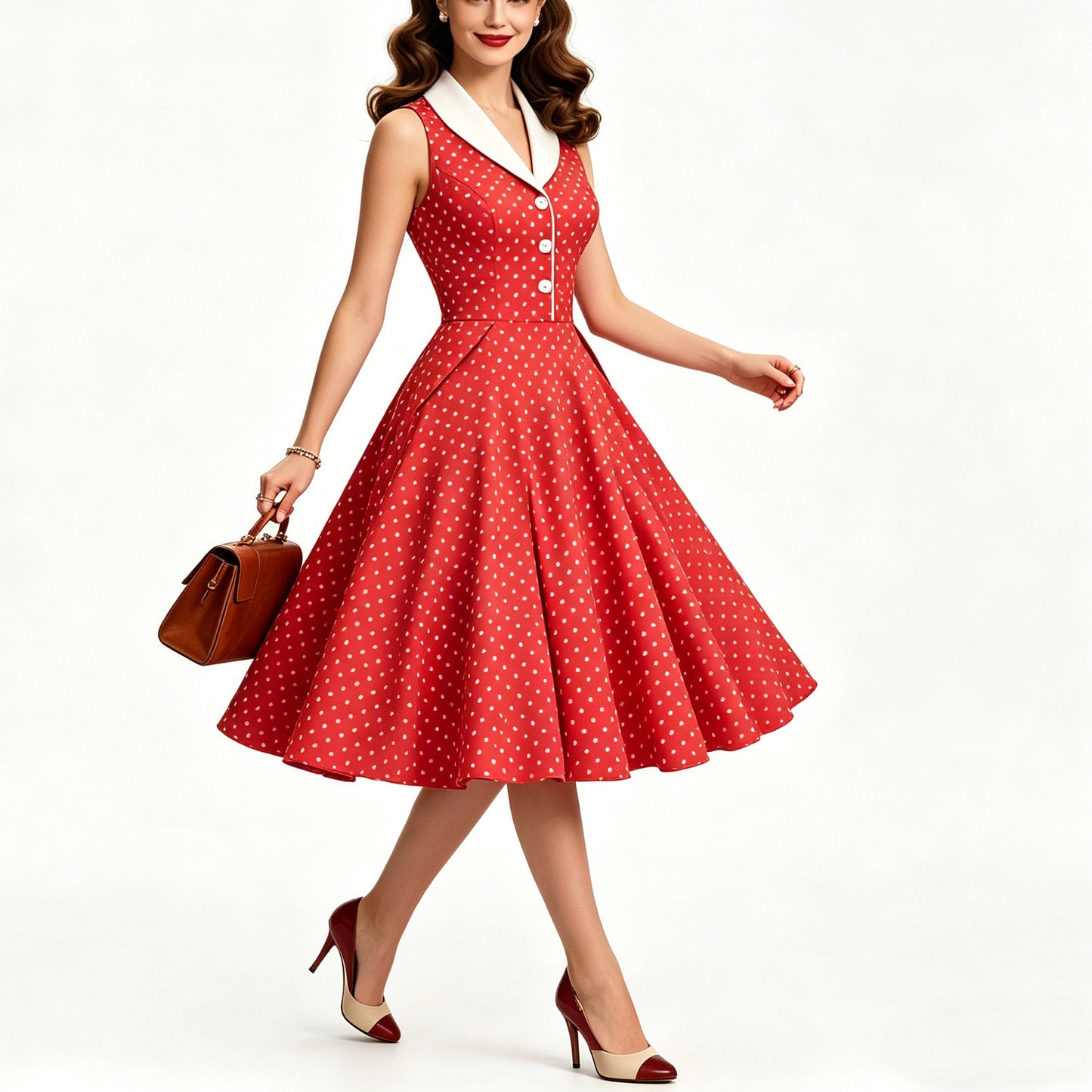 Women's Summer Travel Court Tight Waist Light Dress