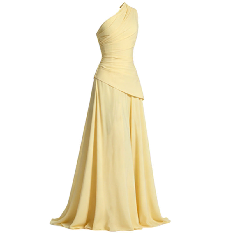 Classic Women's Yellow Summer Slimming Fashionable Dress