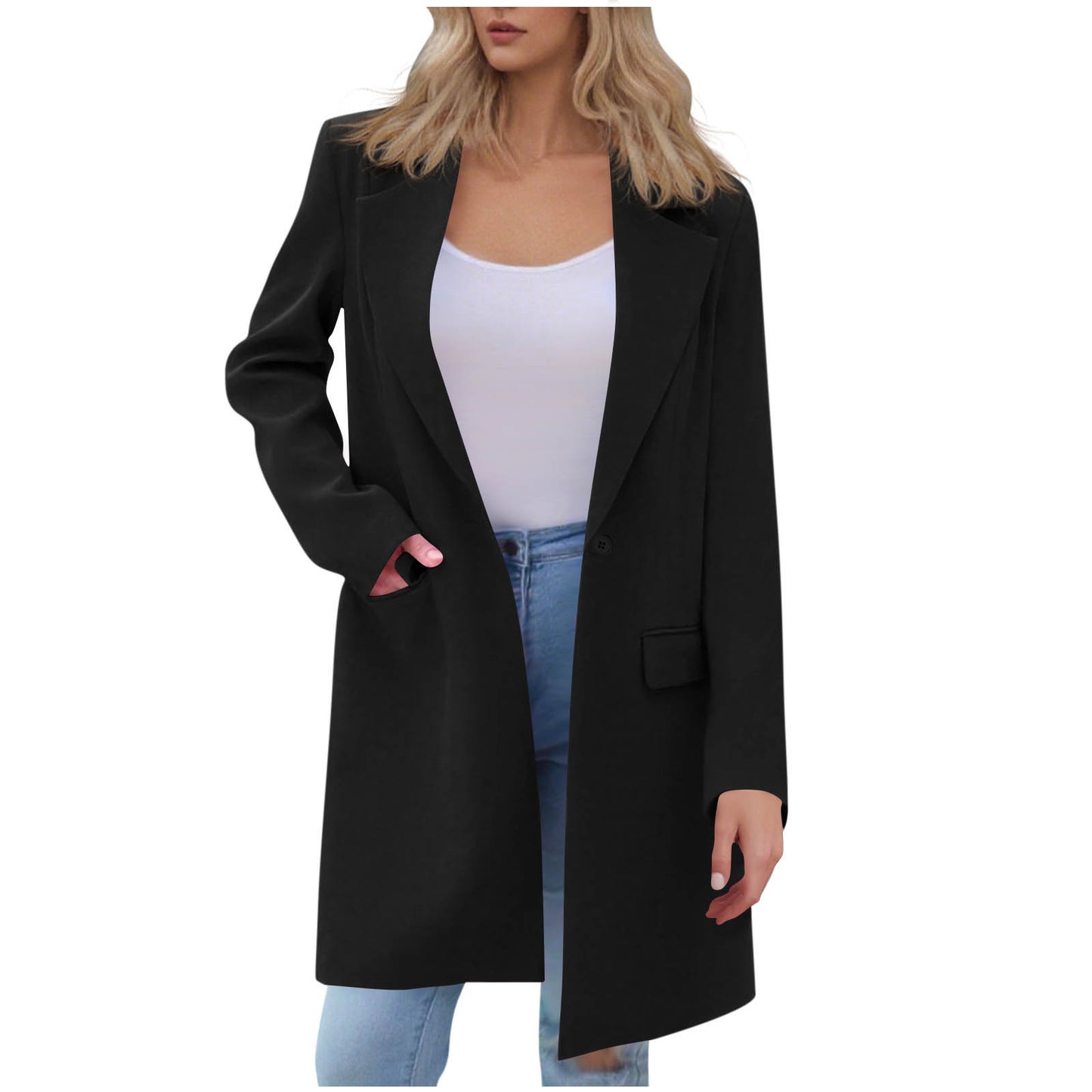 Women's Autumn Long Sleeve Solid Color Trench Coats