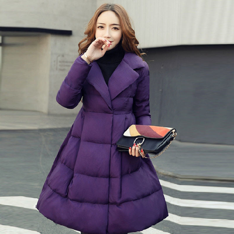 Women's Style Mid-length Fashion Tailored Collar Warm Jackets