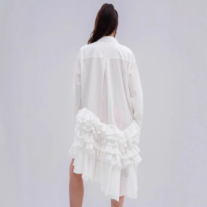 Temperament Front Back Long Shirt Autumn Blouses