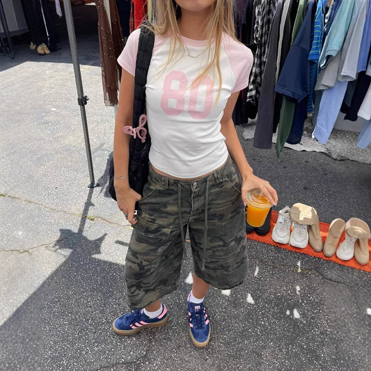 Street Style Digital Printed Short-sleeved T-shirt Blouses