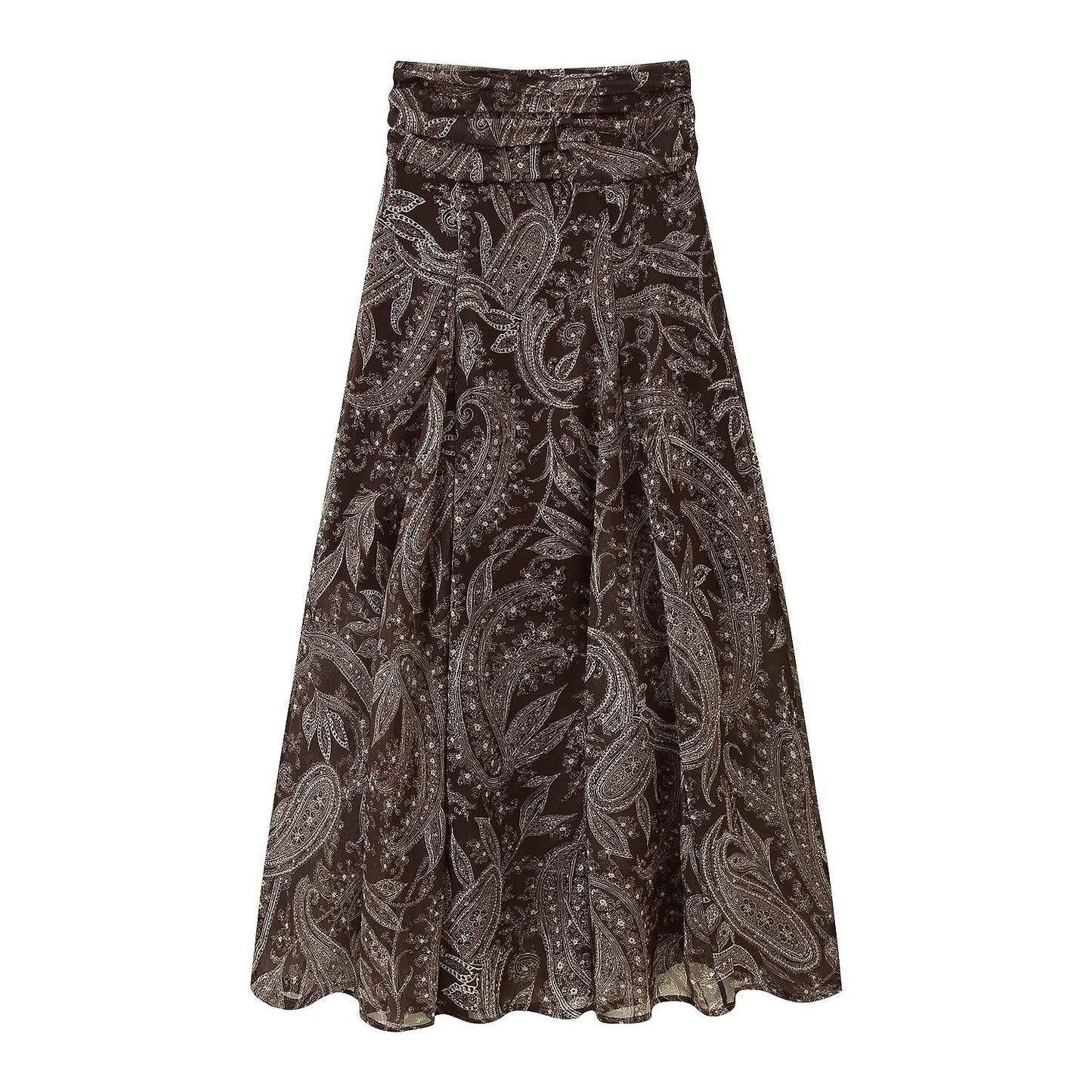 Women's Fashion Elegance Retro High Waist Print Skirts