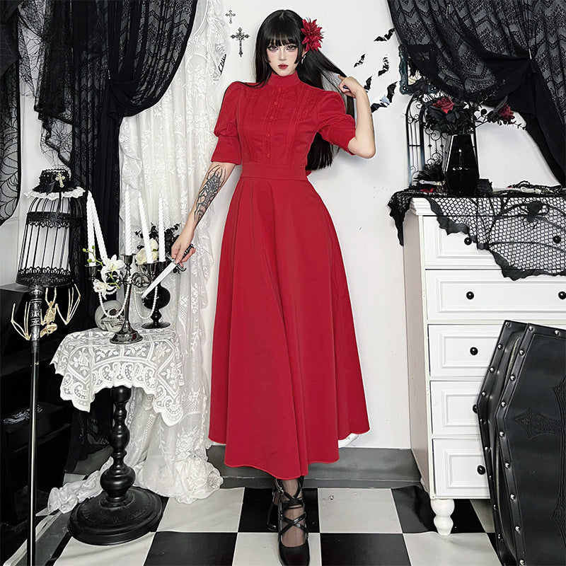 Pearl Red Dress Autumn Gothic Phoenix Dresses