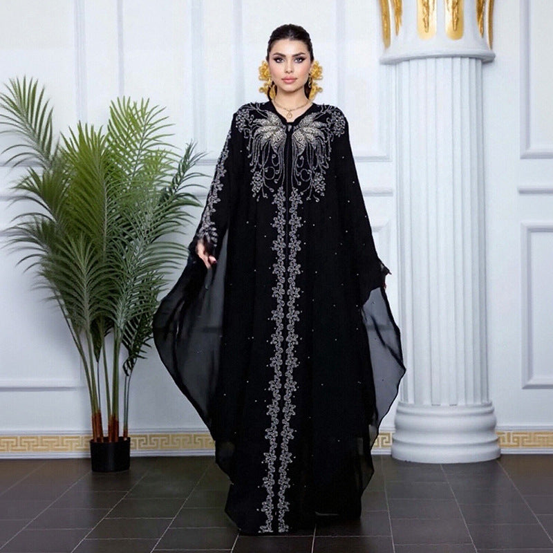 New Charming Slouchy Robe Rhinestone Dress Dresses