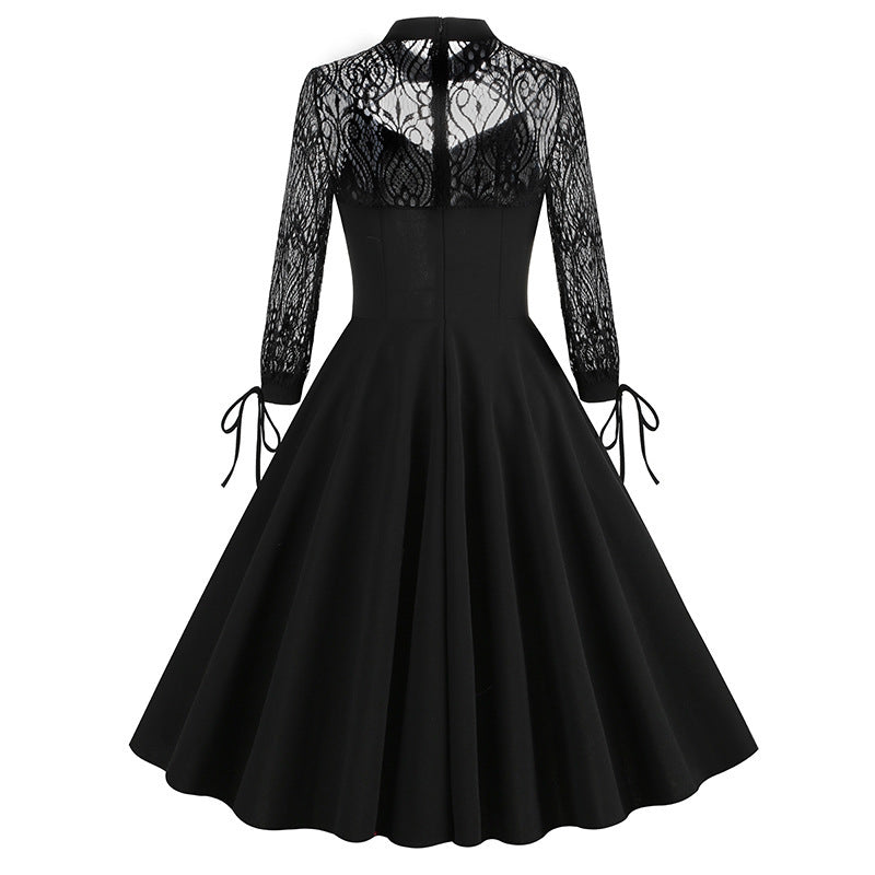 Women's Dress Hollow Backless Sexy Halloween Black Dresses