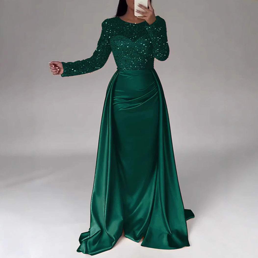 Women's Banquet Long-sleeved Elegant Host Temperament Queen Dresses