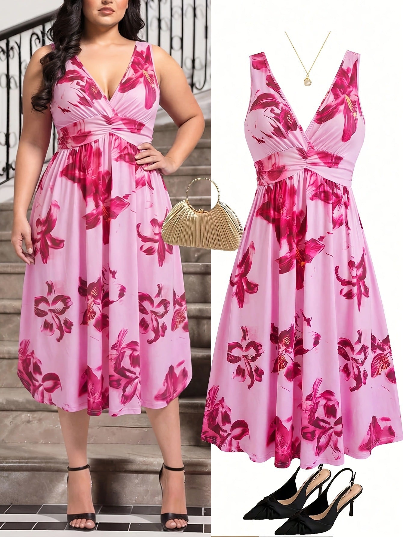 Women's Fashion Summer Elegant Bohemian Style Printing Dress