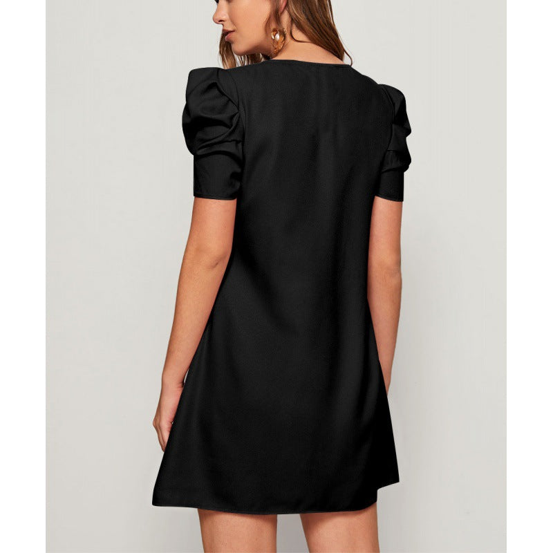 Solid Color High Waist Fashion Elegant Dress