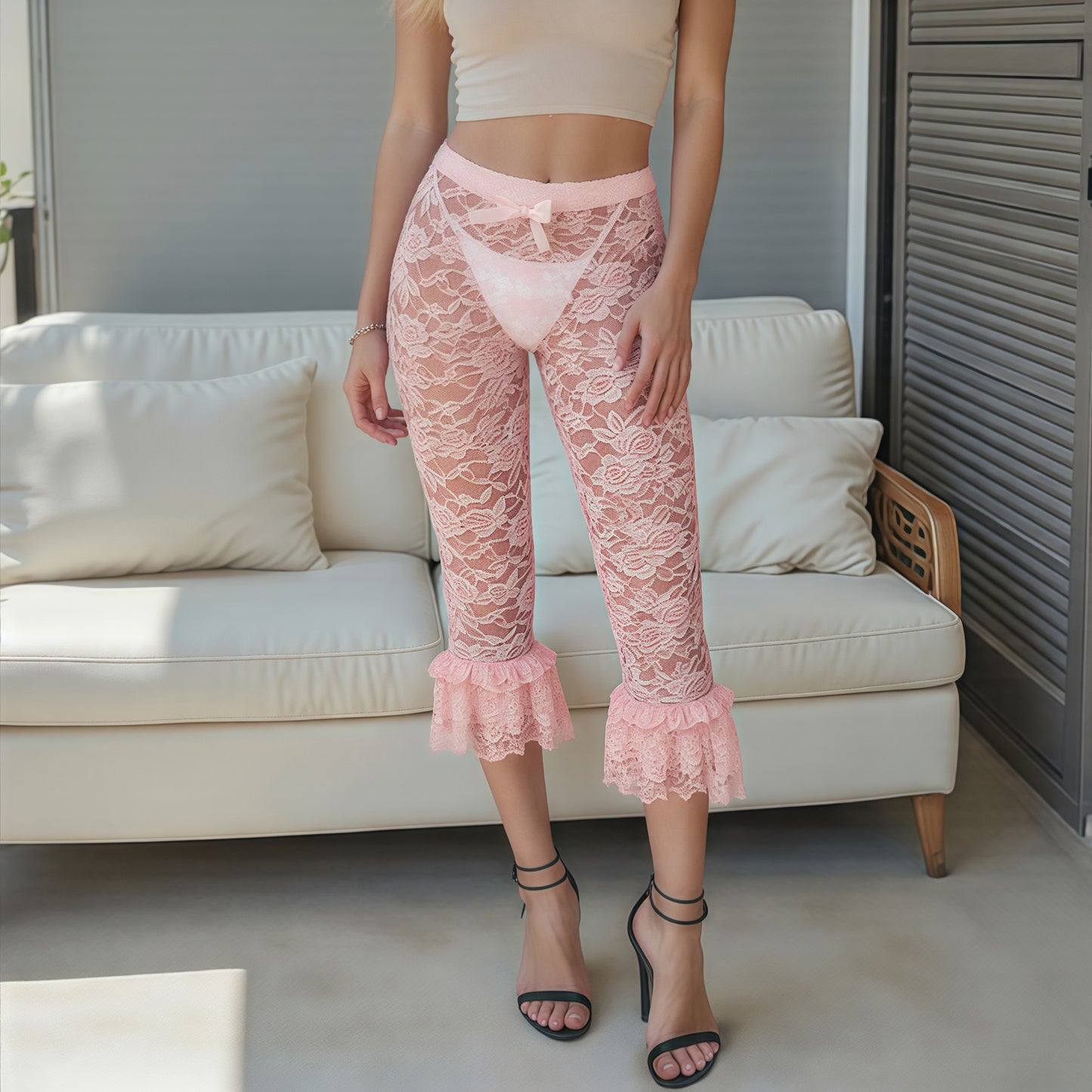 Women's Early Spring Sexy Lace Cutout Hot Pants