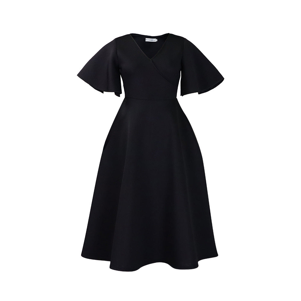 Women's Clothes Flared Sleeves Fashionable Elegant Large Dress