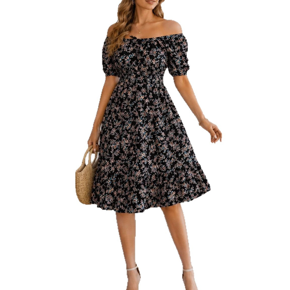 Collar Sleeve Smocking Waist Trimming Ruffles Shorts
