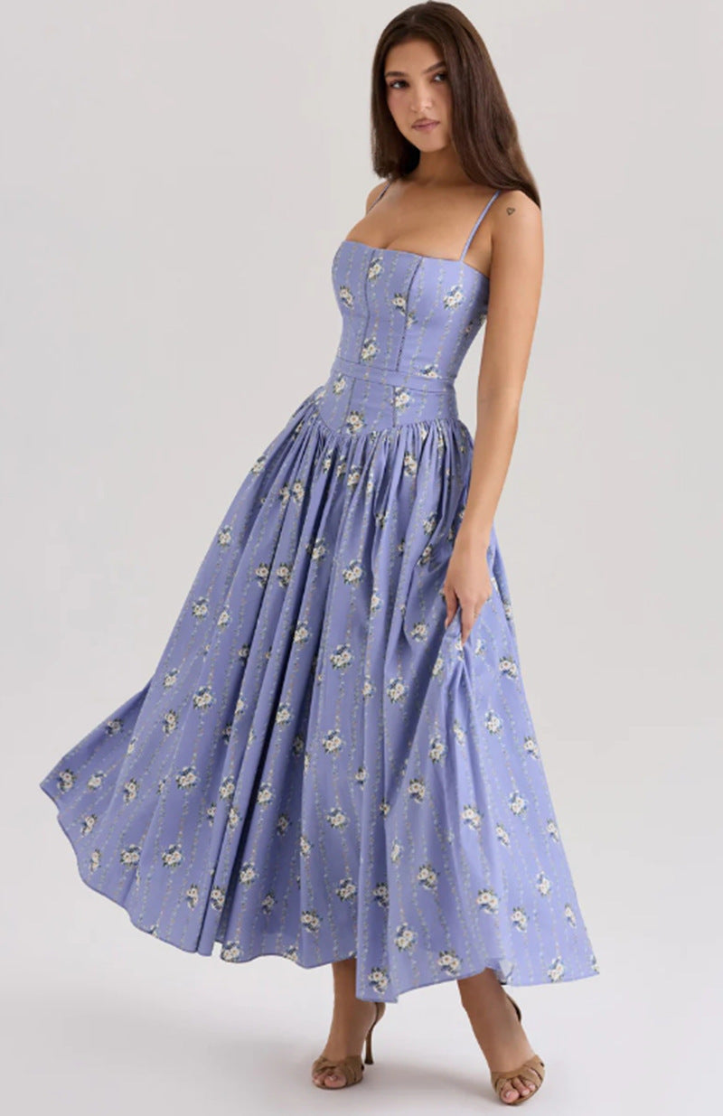 Fashionable High-grade French Strap Gentle Slimming Dress