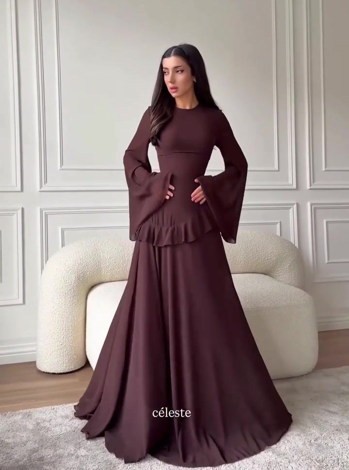 Women's Fit Fashion Elegant Graceful Long Sleeve Dresses