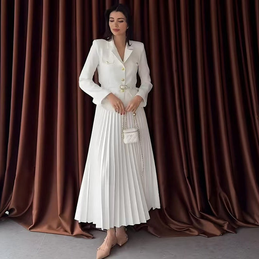 Women's Innovative Comfortable Temperament Long Pleated Suits