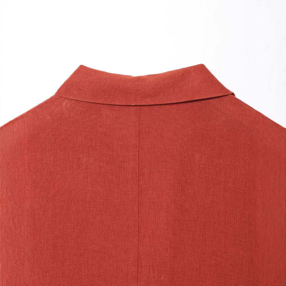 Women's Summer Street Fashion Linen Gown Dress Dresses