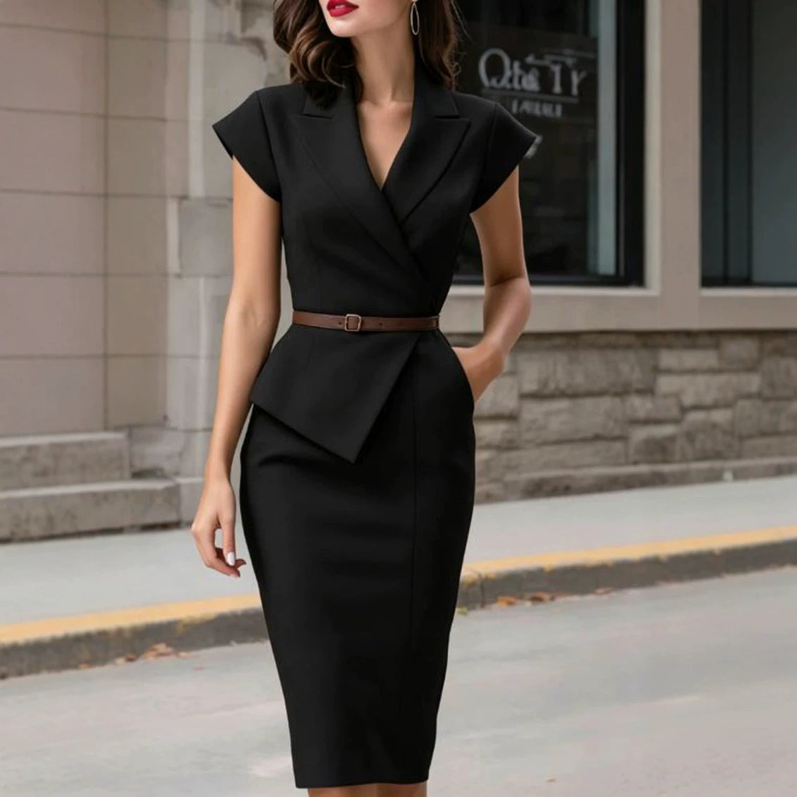 Women's Summer Solid Color Commute Elegant Dress
