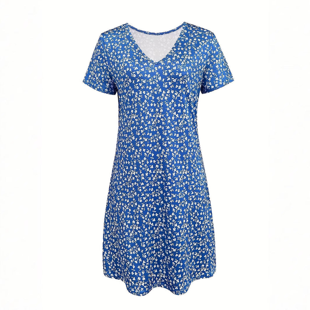 Durable Women's Summer Floral Print Sleeve Dress