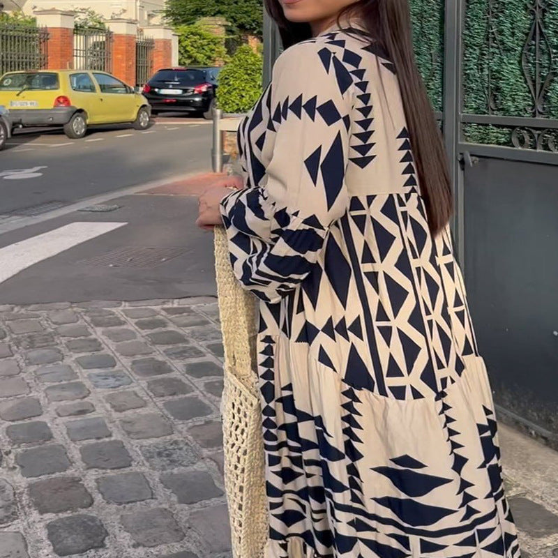 Casual Women's Elegant Printed Shirt Bohemian Plus Size