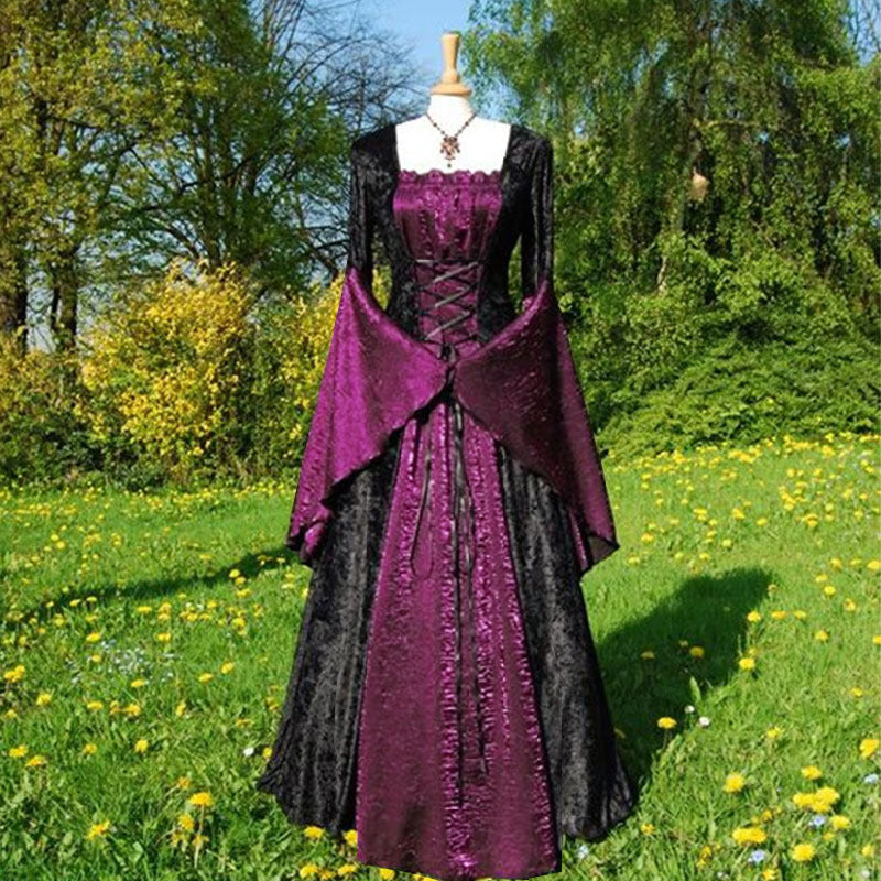 Women's Medieval Retro Court Party Long Stage Dress