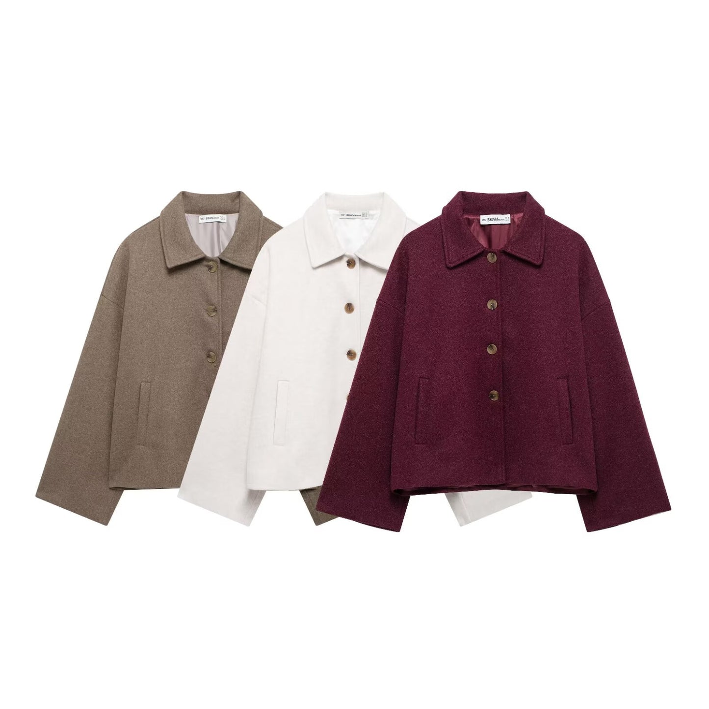 Women's Street Fashion Shirt Collar Lapel Woolen Shorts