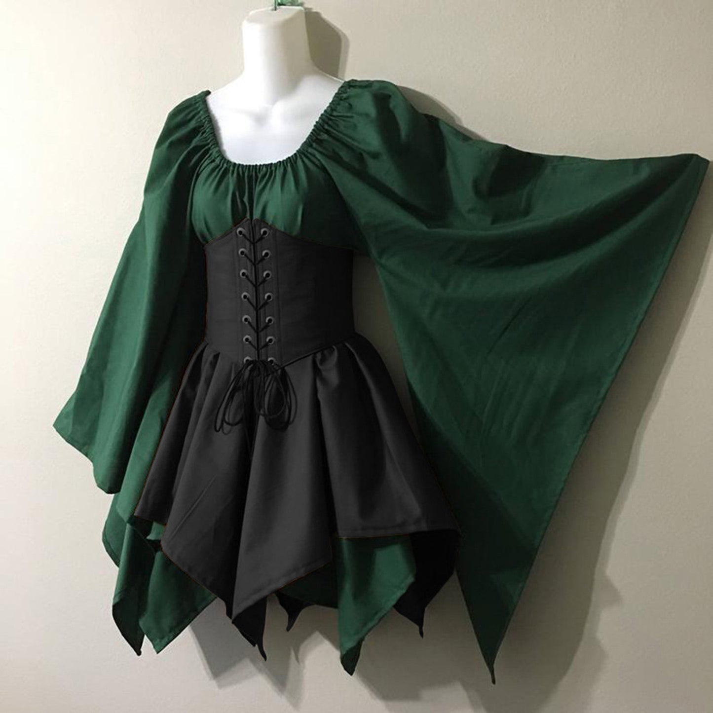 Medieval Renaissance Retro Trumpet Sleeve Long Dress