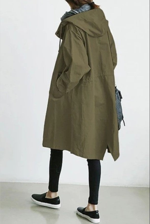 Women's Windbreaker Mid-length Small Temperament Color Long Coats
