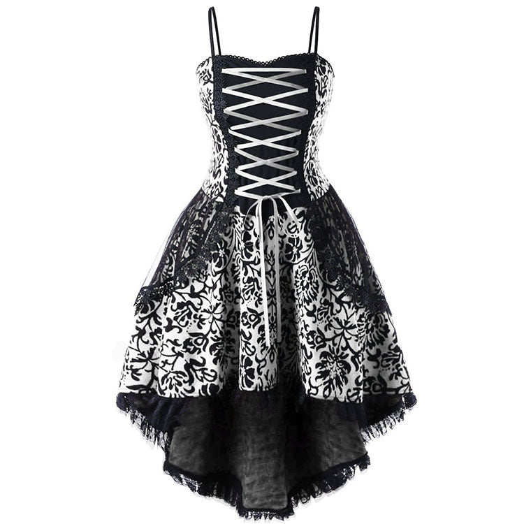 Women's Retro Lace Suspender Dress Fashion Wear Large Dresses