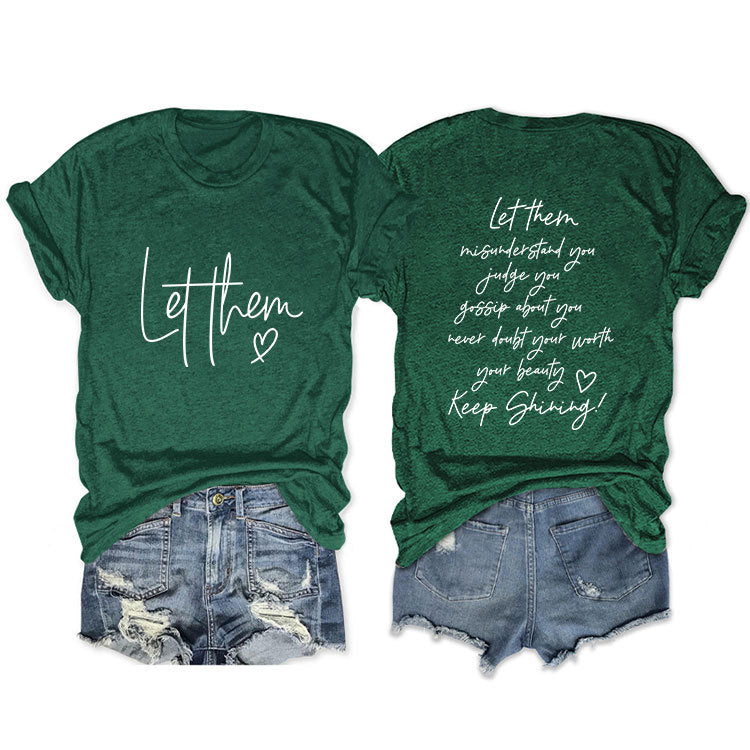 Casual Front Rear Printed Simple Sleeve Blouses