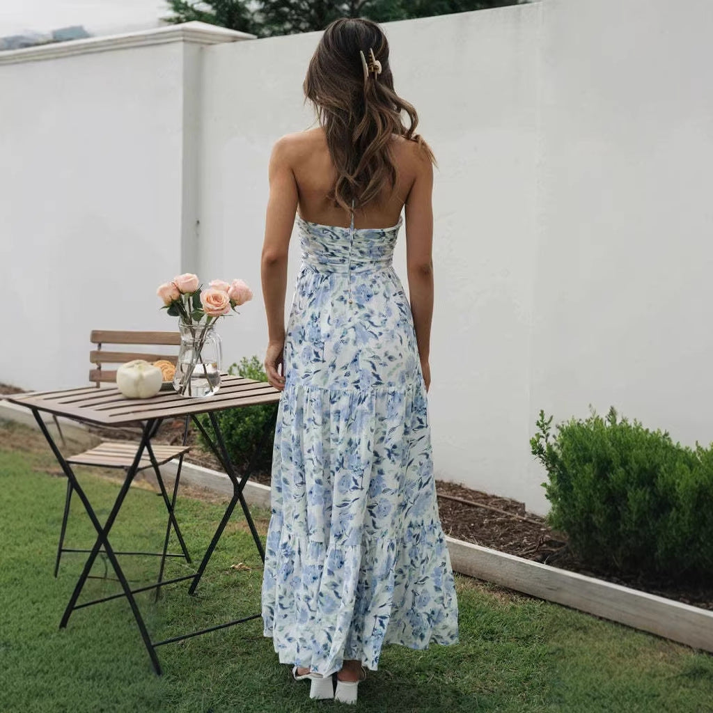 Fashion Women's Elegant Halter Sling Long Clothing