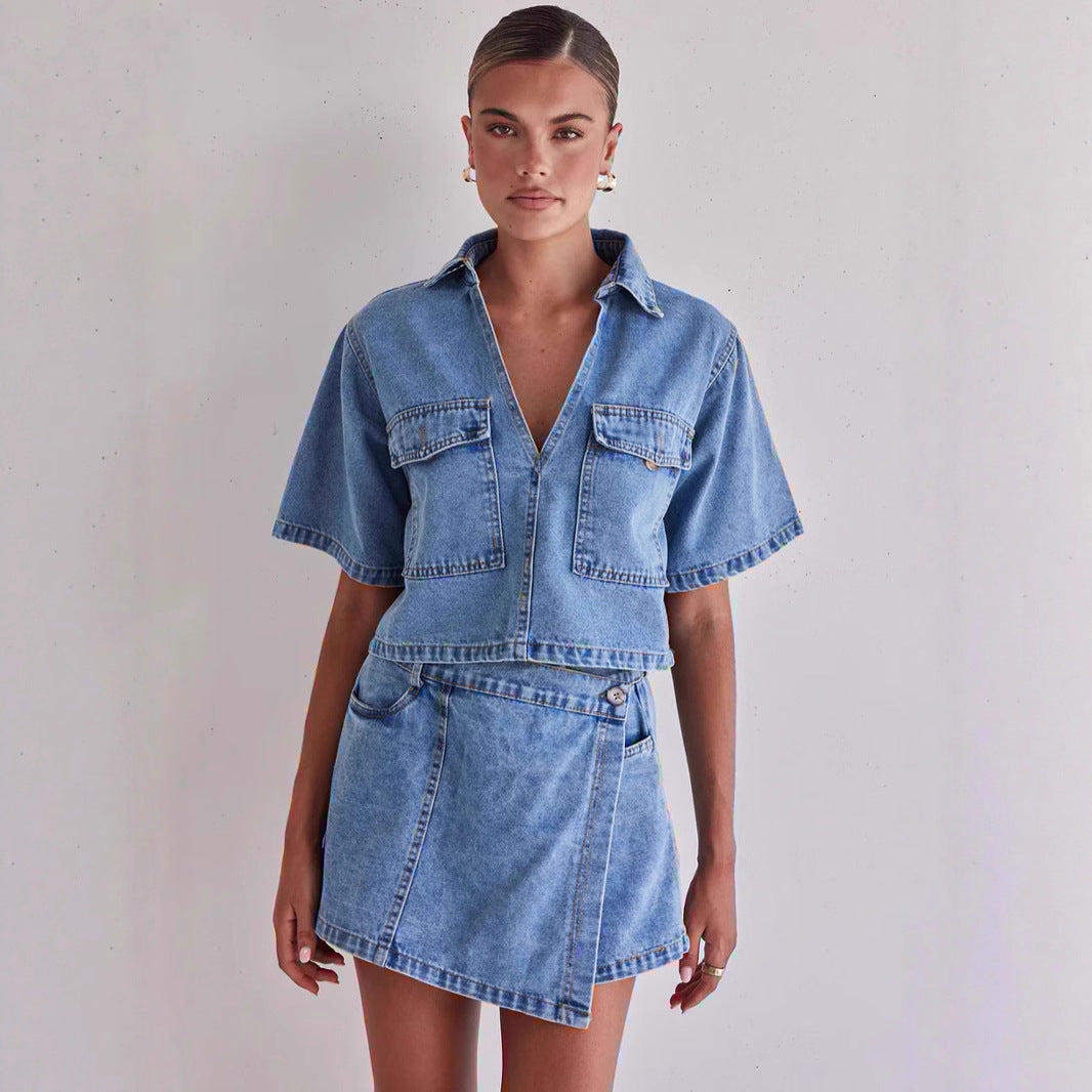 Comfortable Denim Irregular Fashion Style Matching Jackets