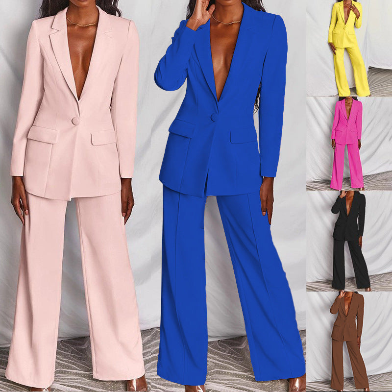 Pretty Elegant Women's Business Long-sleeved Trousers Fashion Casual Suit
