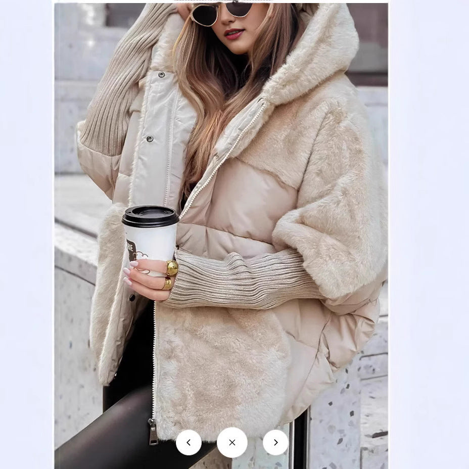 Women's Casual Loose Stitching Down Cotton Jackets