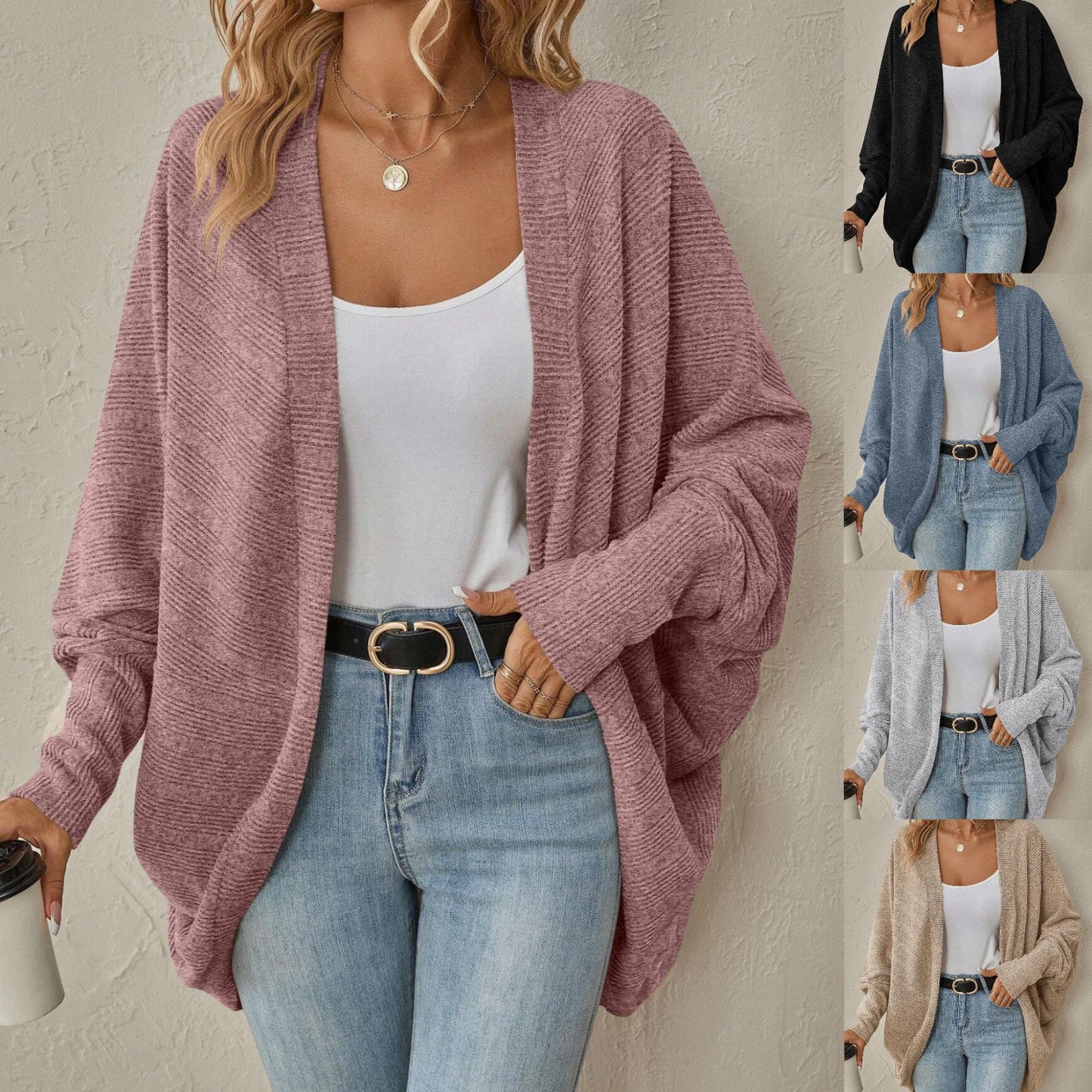 New Women's Knitted Solid Color Mid-length Women's Sweater
