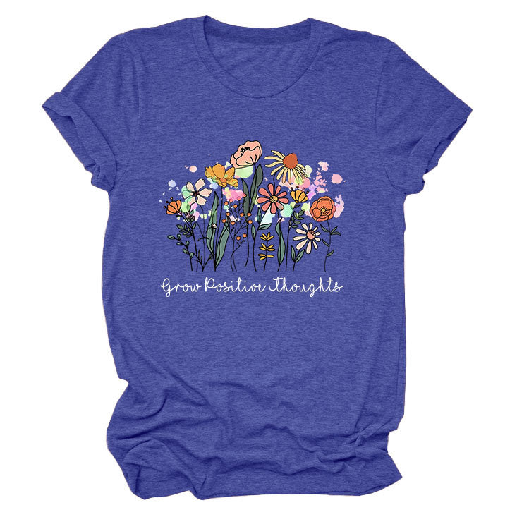 Women's Temperament Leisure Round Collar T-shirt Blouses