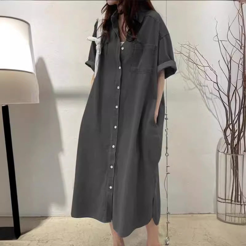 Classy Unique Denim Long Collar Casual Blouses