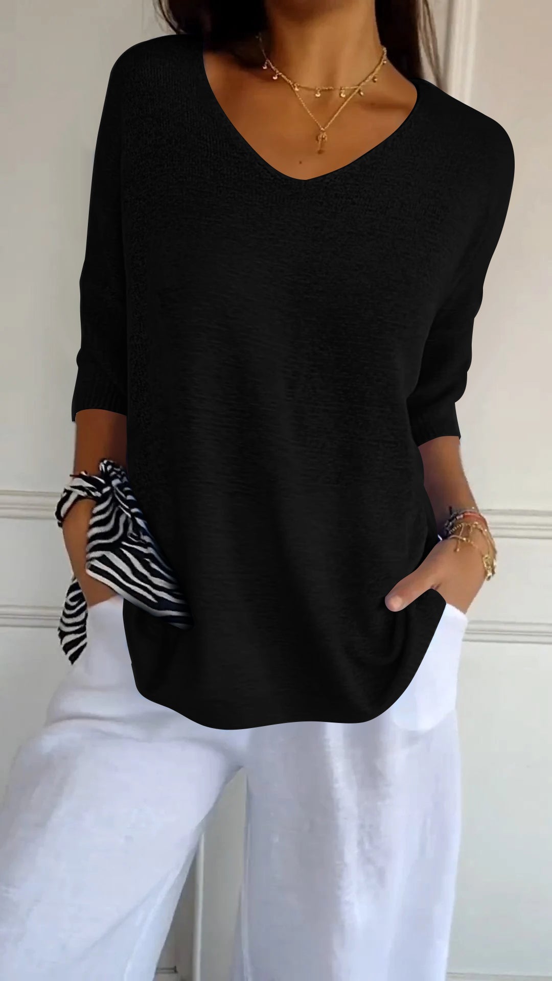 Women's Casual Basic Style Slimming Solid Color Women's Sweater