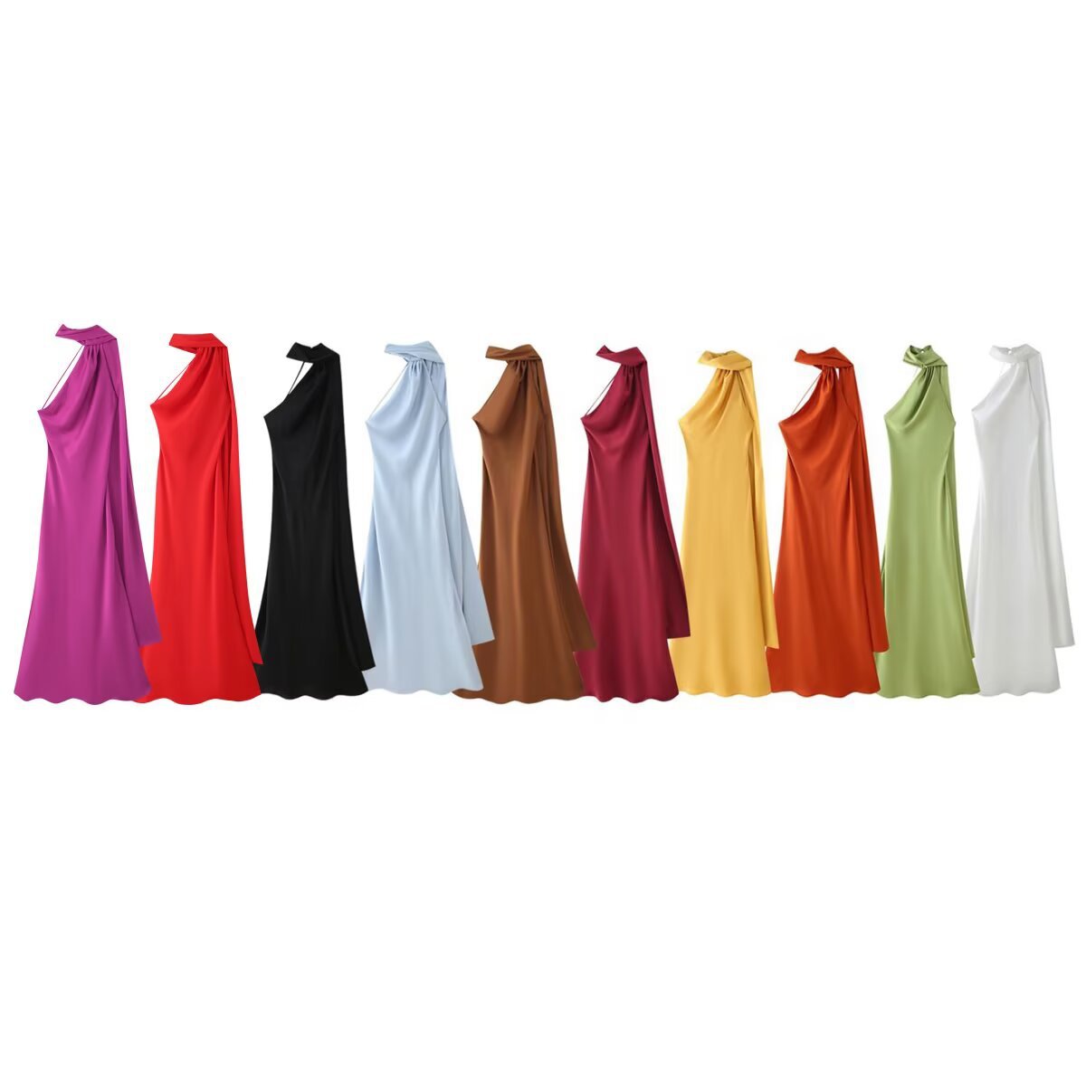 Women's Elegant Slightly Mature Backless Ribbon Halter Dresses