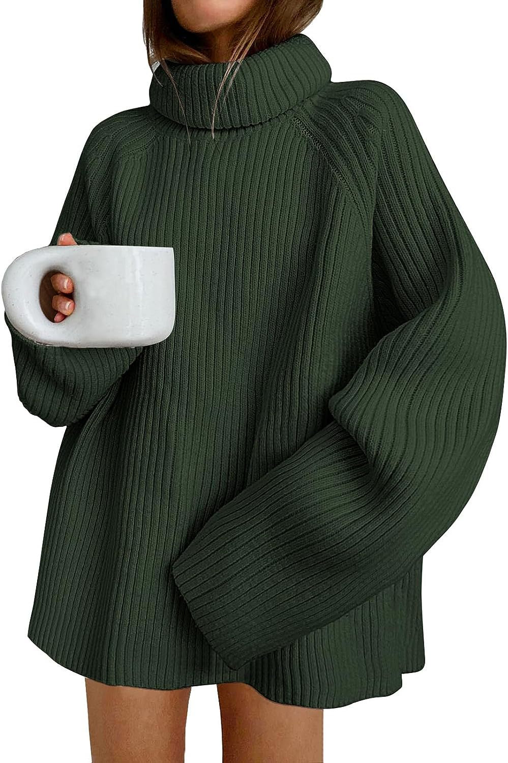 Women's Knitted Pullover Fashion High Collar Loose Sweaters