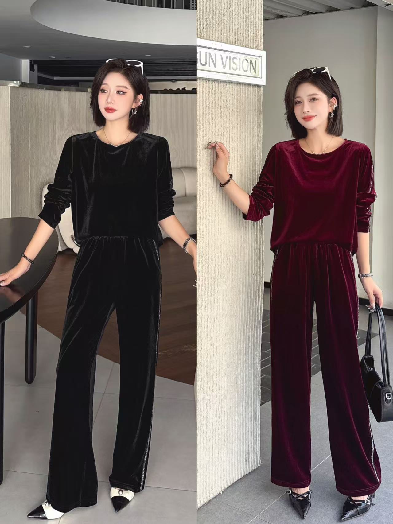 Veet Elegant Graceful Wide Leg Two-piece Vests