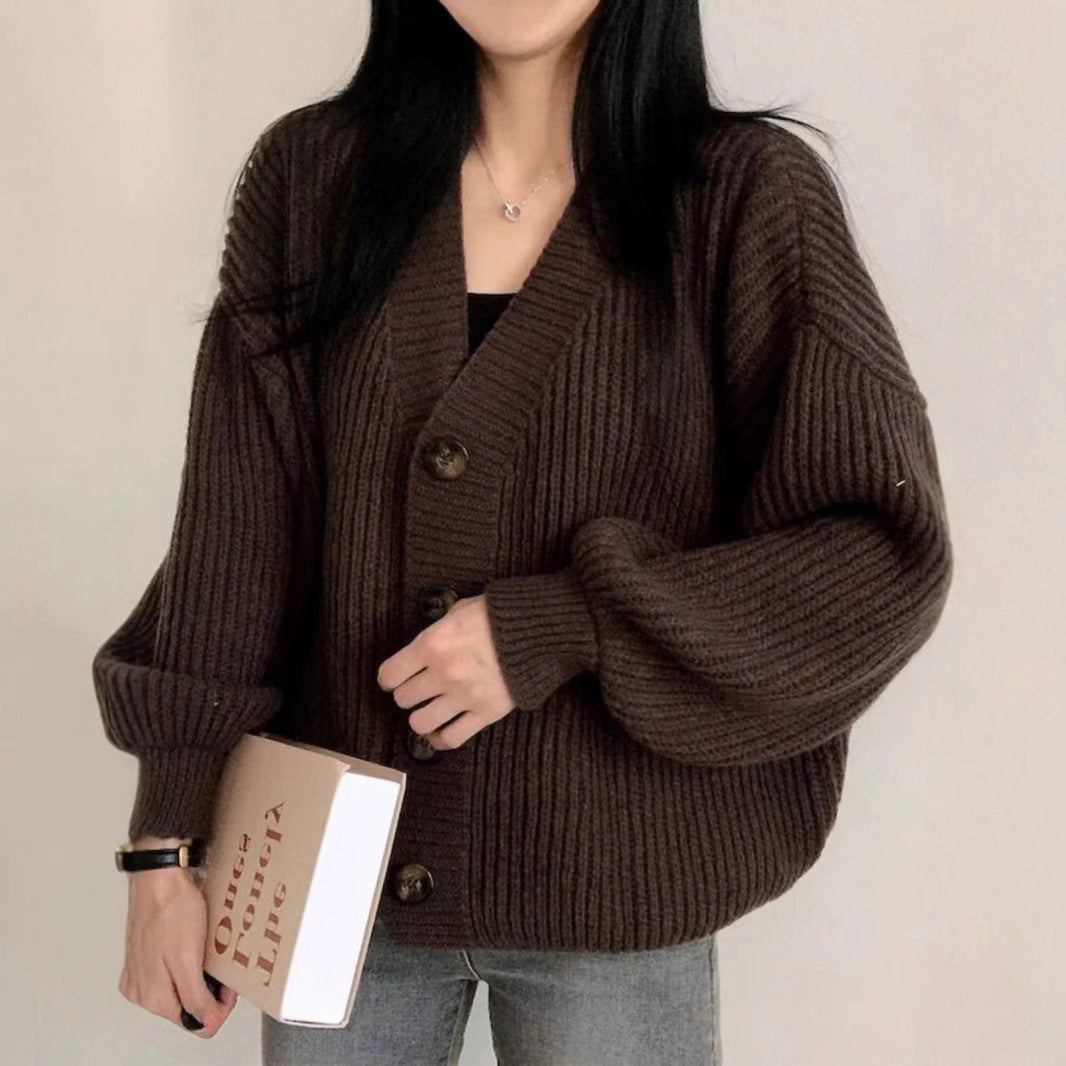 Versatile Loose Large Version Lazy Lantern Sleeve Warm Coats